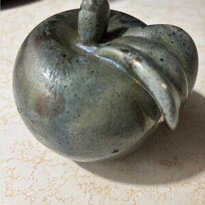 RAKU , Apple With Leaves.